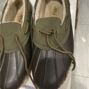JUB BY JAMBU LOW BOOTS WEATHET READY BROWN AND GREEN DUCK SHOES SIZE 9.5